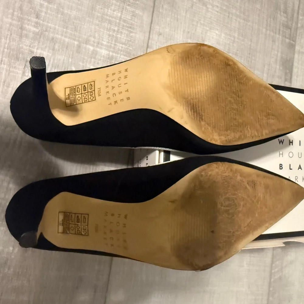White House Black Market Black and White Heels - Picture 5 of 6